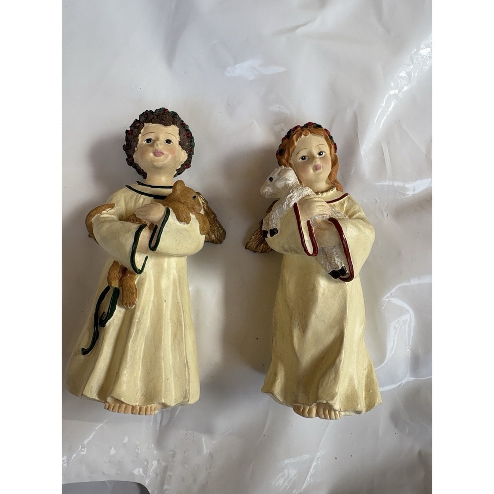 Vintage Princess House Angel Figurines Pair #721 c1999